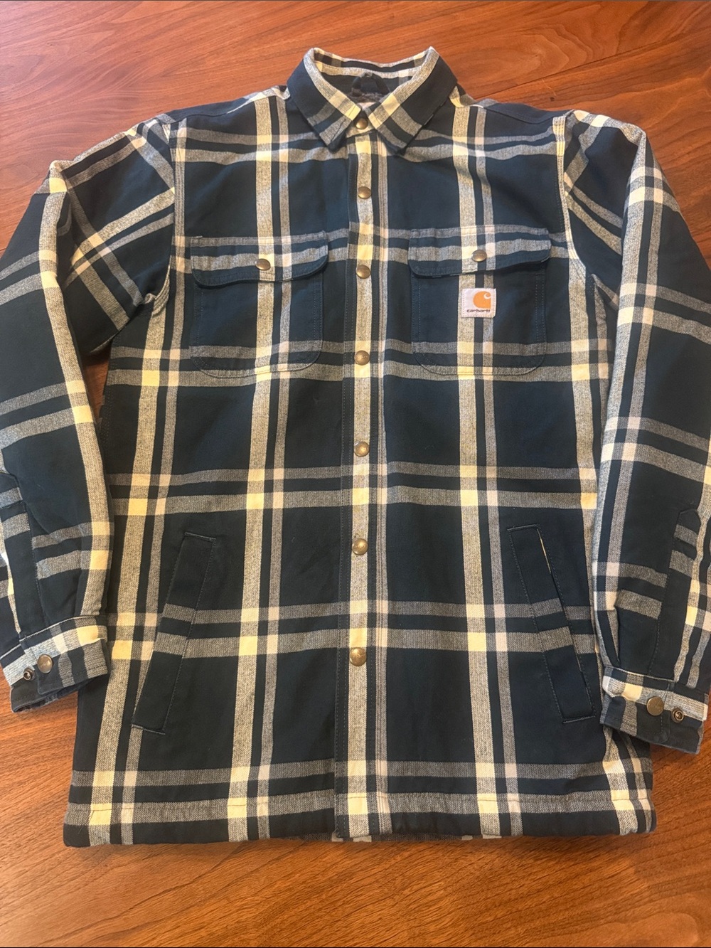 Carhartt Men’s Relaxed Fit Flannel Sherpa Lined Shirt Jacket Size Small